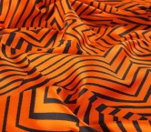 Orange black mikado jacquard